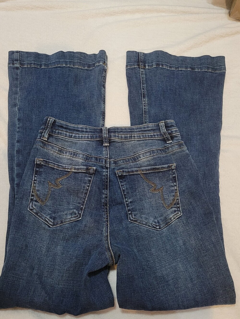 Lincoln Outfitters Dark Wash Bootcut Flare Jeans With Boho Hippie Detailing Sz 4 - Picture 5 of 6